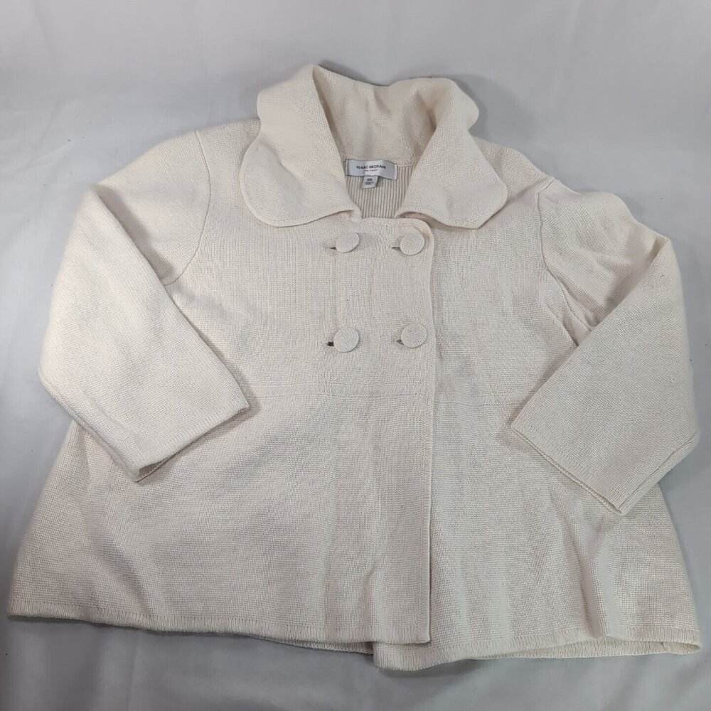 Isaac Mizrahi Target Wool Rabbit Hair Collared Cream Button Sweater Cardigan XXL
